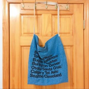 American Apparel Cities Print Denim Tote Bag